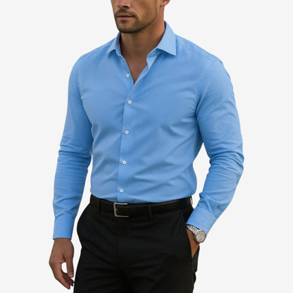 Men’s Slim Fit Long Sleeve Button-Up Shirt