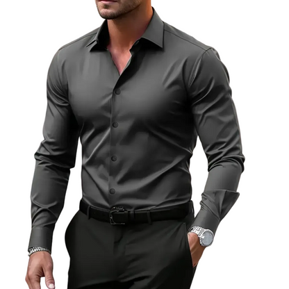 Men’s Long Sleeve Shirt With Button Front And Collar