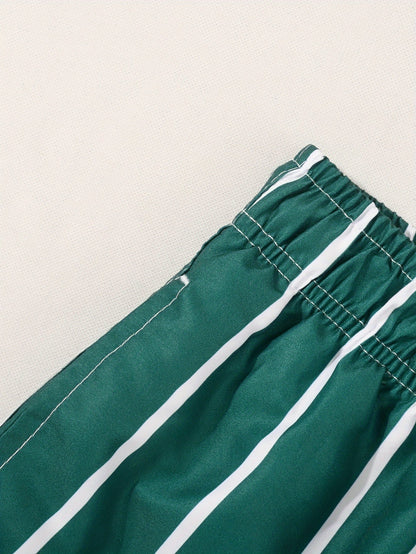 Swim Shorts Men's Nylon Striped Quick Dry Board Shorts