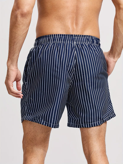 Swim Shorts Men's Nylon Striped Quick Dry Board Shorts