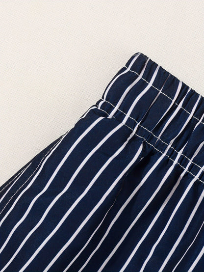 Swim Shorts Men's Nylon Striped Quick Dry Board Shorts