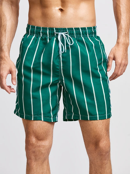 Swim Shorts Men's Nylon Striped Quick Dry Board Shorts