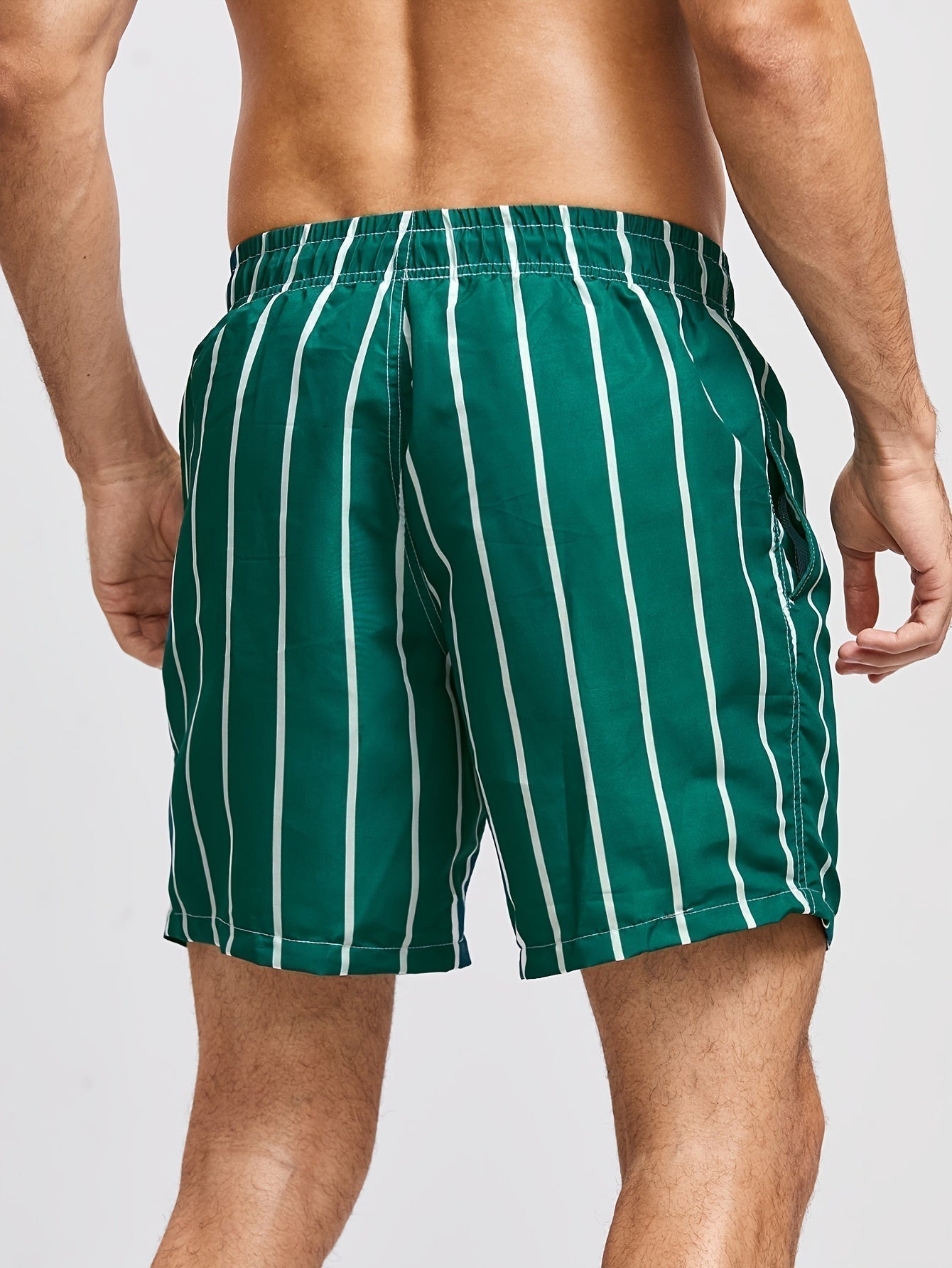 Swim Shorts Men's Nylon Striped Quick Dry Board Shorts