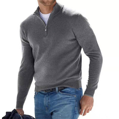 Renvick – Herrenpullover mit Halbreißverschluss aus Wollmischung