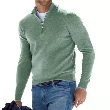Renvick – Herrenpullover mit Halbreißverschluss aus Wollmischung