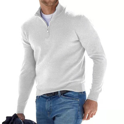 Renvick – Herrenpullover mit Halbreißverschluss aus Wollmischung