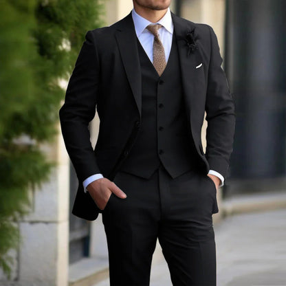 Smith – Ensemble costume classique 3 pièces avec veste sur mesure et pantalon large