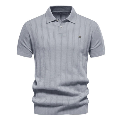 Męska koszulka polo w paski z dzianiny | Stylowa 1