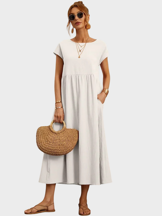 Gabrielle | Timeless Elegance Fluid Midi Dress
