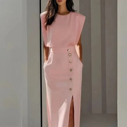 Midi-Kleid für Damen mit Seitenschlitz