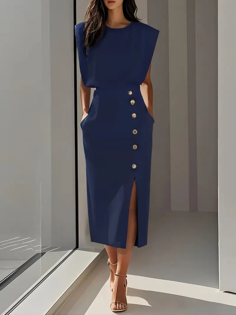 Dalia Midi Dress with Side Slit
