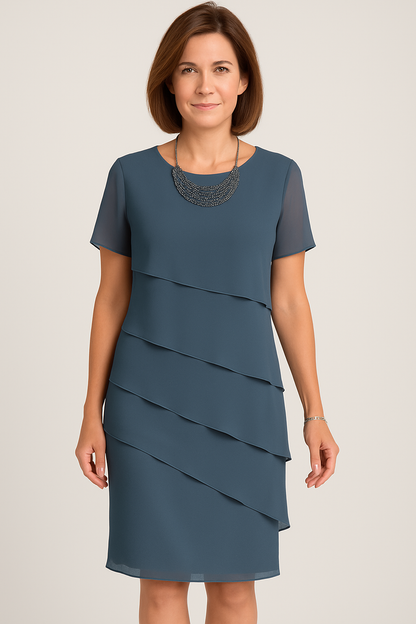 Midi Jurk Dames | Elegante Laagjes & Vrouwelijk Feestelijk Design