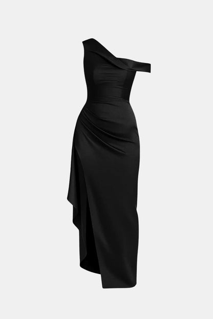 Milana – Elegant One-Shoulder Maxi Dress with Split