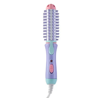 Rayvia Mini 2-in-1 Curling Iron Brush & Hair Straightener, Portable Travel Styler