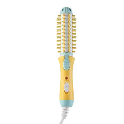Rayvia Mini 2-in-1 Curling Iron Brush & Hair Straightener, Portable Travel Styler