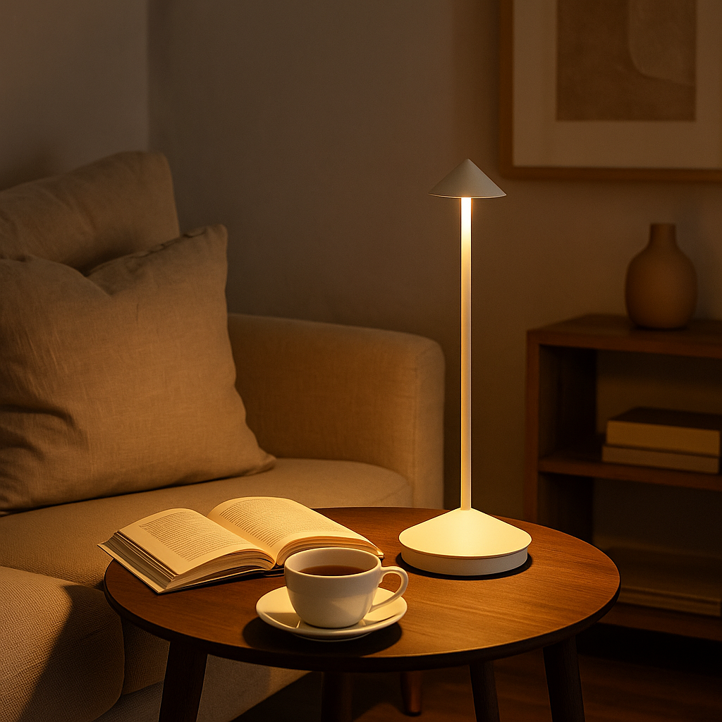 Minimalistische Dimbare Oplaadbare Tafellamp – Draadloze Waterdichte Verlichting voor Binnen en Buiten 1
