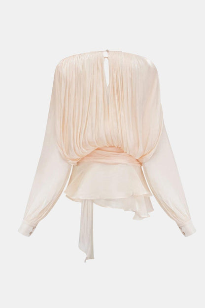Miora –  Pleated Mini Dress with Ruched Hem