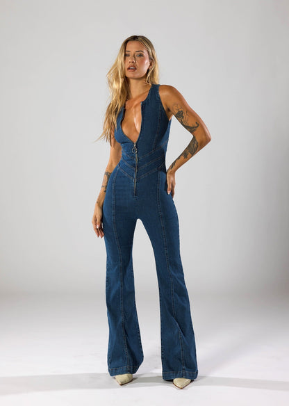 Miu | Denim Jumpsuit met Hartvormige Uitsnede 4