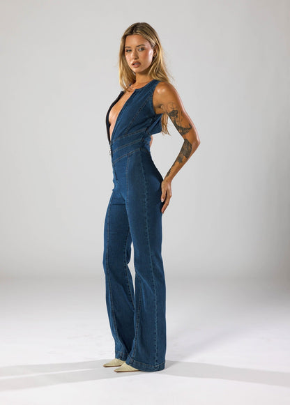 Miu | Denim Jumpsuit met Hartvormige Uitsnede 5