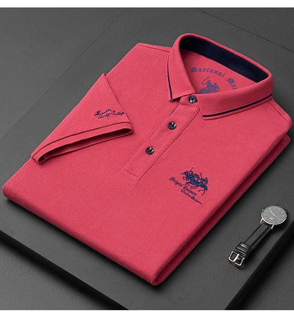 Marco kortærmet poloshirt med kontrastkant og klassisk knap