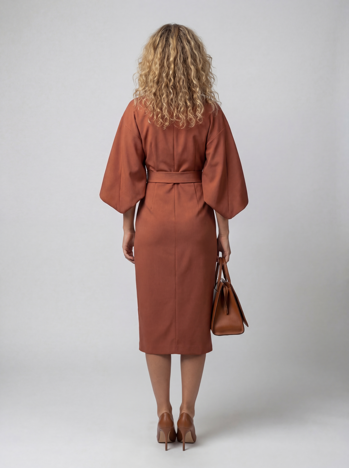 Jurk | Dames | Midi Wikkeljurk | Kimono Mouwen | Tailleceintuur | Split Detail