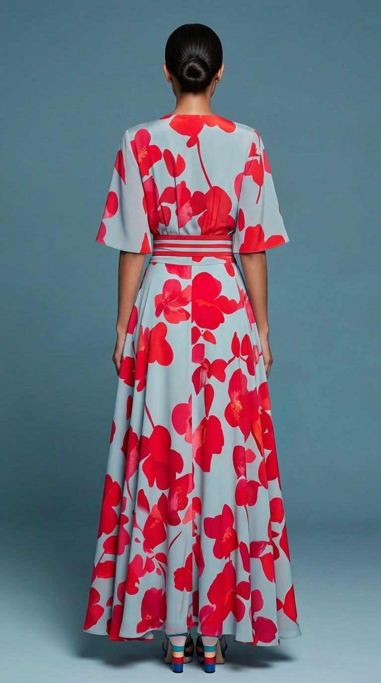 Rosella | Abito Maxi Elegante con Scollo Profondo