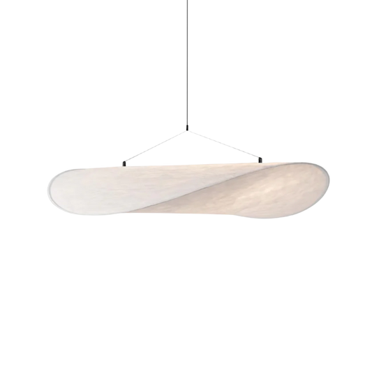 Japandi Deckenleuchte Seide, Rundes Design, Höhenverstellbar