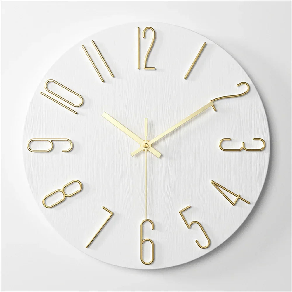 Elegante Wanduhr mit 3D-Schwimmzahlen – Geräuscharme Quartz-Technologie