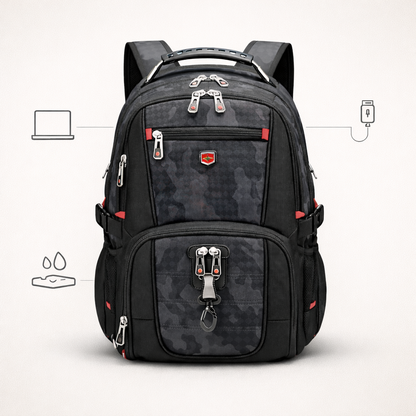 Laptop Backpack | Waterproof, USB Charging | Travel Work Bag