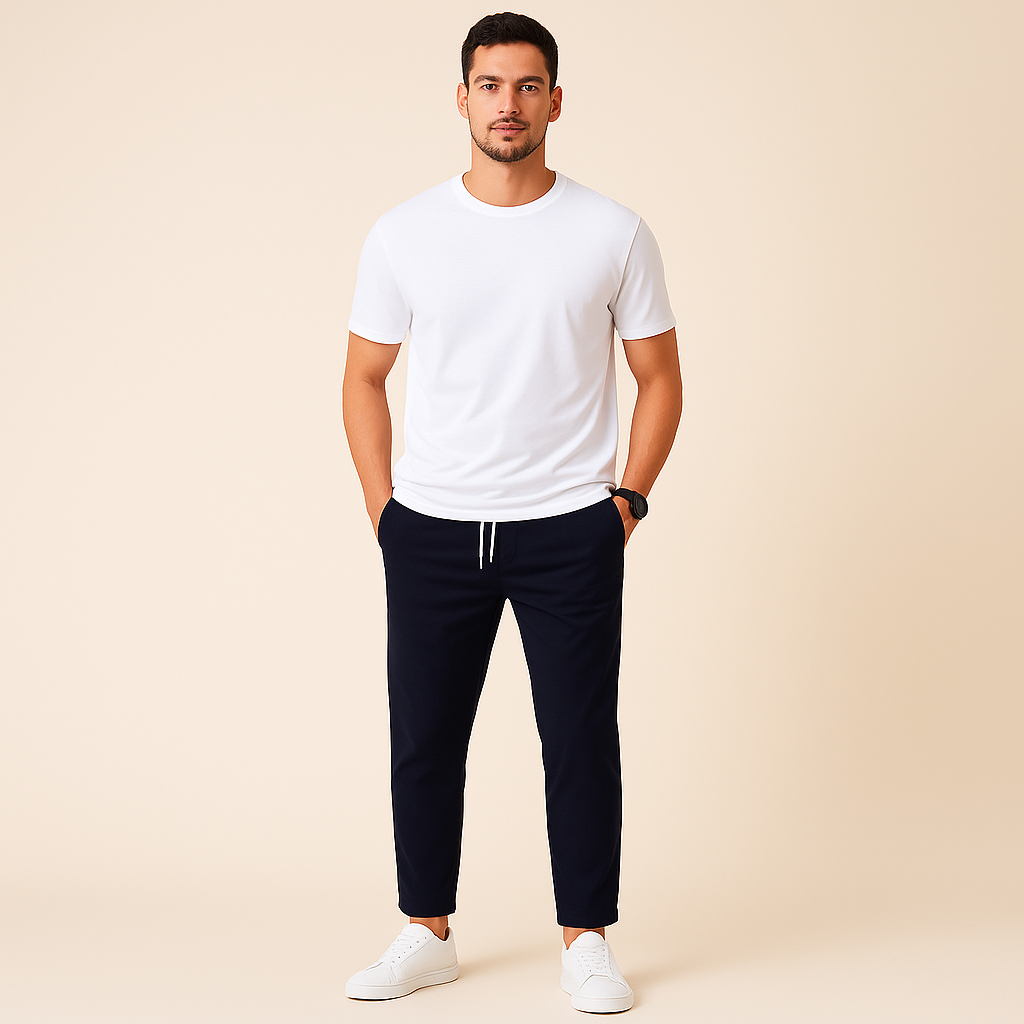 Moderne Slim-Fit-Hose für Herren mit Kordelzug | Bequeme Freizeit- und Sporthose 0