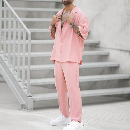 Modisches Herren-Sommer-Set | Kurzarm-Oberteil und Shorts aus Baumwolle | Bequem und Stylisch für Heiße Tage 6