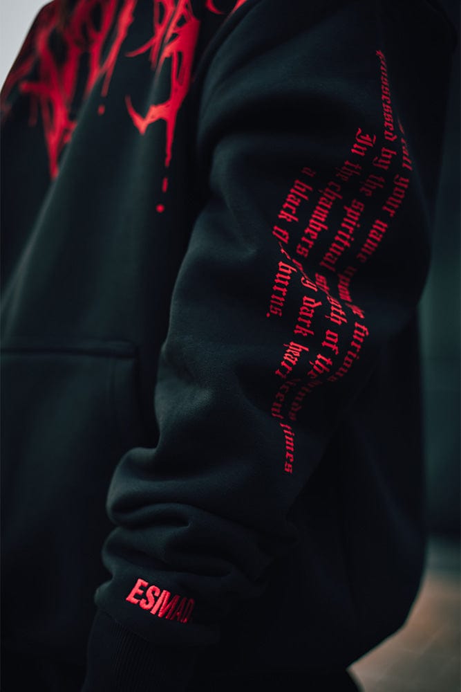 Oversized schwerer Hoodie mit Druck – Damon
