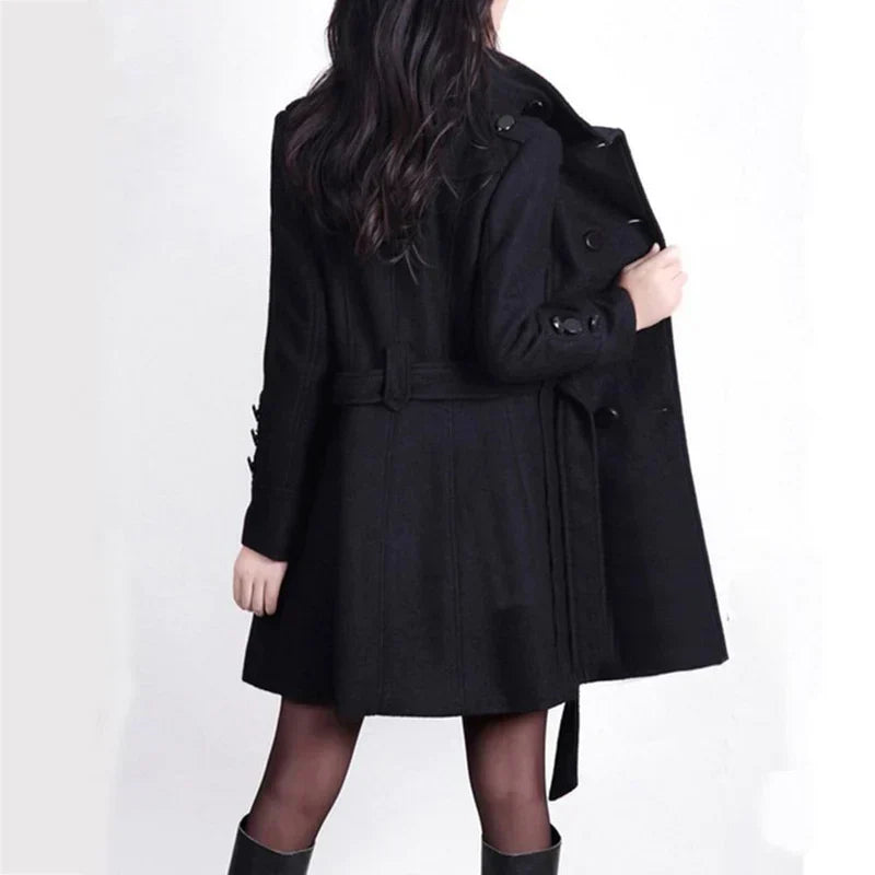 Stijlvolle Dames Winterjas met Riem - Sophie
