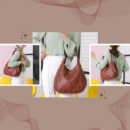 Elowen Sac à Épaule Femme – Luxe en Cuir Véritable avec Design Intemporel et Compartiments Pratiques