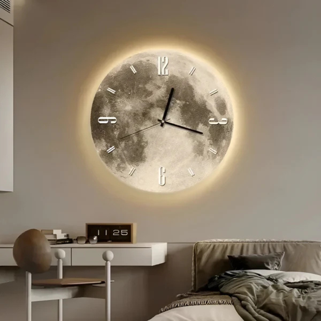 Moon Wall Clock | Decorative Home Accent for Living Space 0