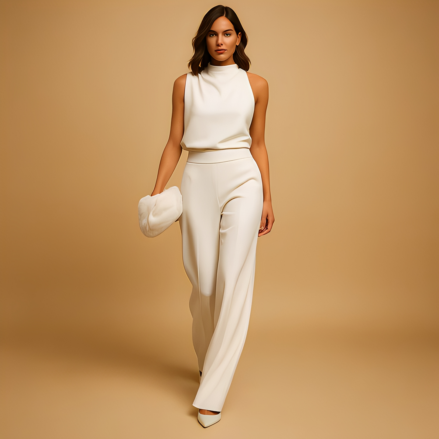 Mouwloze Tweedelige Broekset | Elegante Outfit Dames 0
