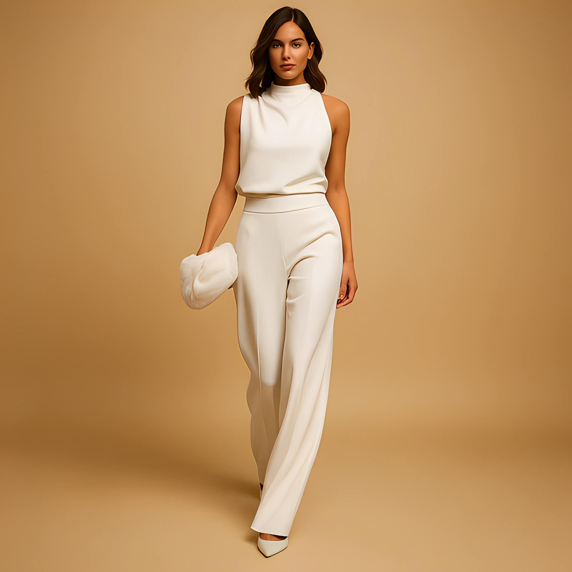 Mouwloze Tweedelige Broekset | Elegante Outfit Dames 0