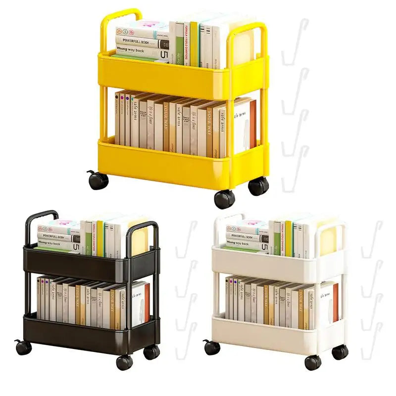 Mobile Bookshelf Trolley with Wheels - Rollit