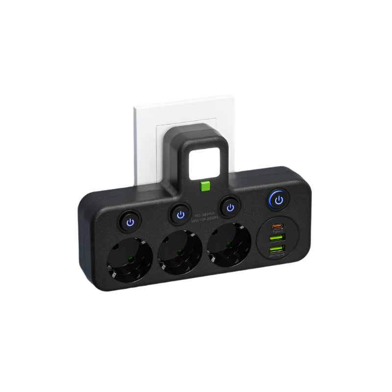Smart Strømskinne med USB & Type-C for Effektiv Opladning