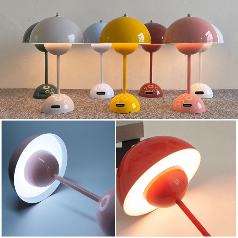 Mushroom LED Tafellamp Oplaadbaar Touch Nachtlamp Sfeerverlichting Slaapkamer Design Lamp