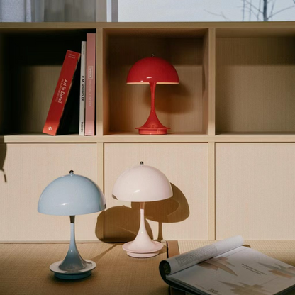 Pilz Tischlampe LED dimmbar Touch, Kabellose Tischleuchte