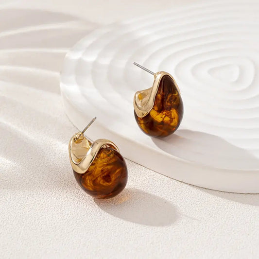 Divifa Brown Basket Jewelry in Gold-Plated stainless steel