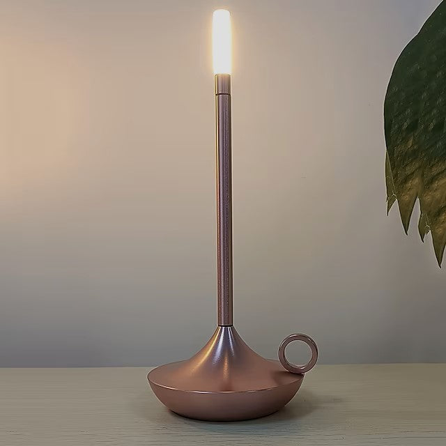 Tafellamp Oplaadbaar Dimbaar Scandinavisch Geborsteld Aluminium Zwart 26cm Sfeerlamp Draadloos | Restfield