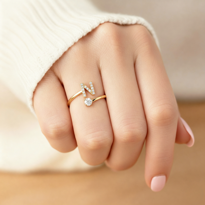 BAGUE AJUSTABLE SIGNATURE AVEC INITIALES