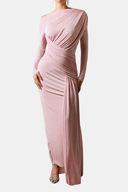 Nalani – Asymmetric Ruched Luxury Maxi Dress