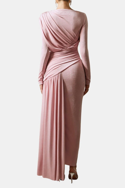 Nalani – Asymmetric Ruched Luxury Maxi Dress