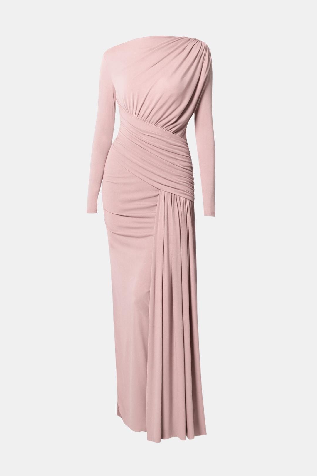 Nalani – Asymmetric Ruched Luxury Maxi Dress
