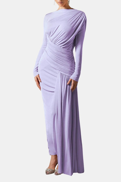 Nalani – Asymmetric Ruched Luxury Maxi Dress