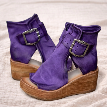 Rustikale Keil-Sandalen – Müheloser Stil mit Alltagskomfort Damen