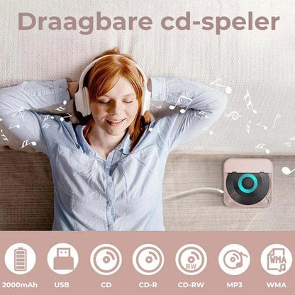 Navando | Compacte Draagbare Cd-Speler Met Bluetooth